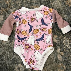 Pink Halloween-Themed Kids One Piece
